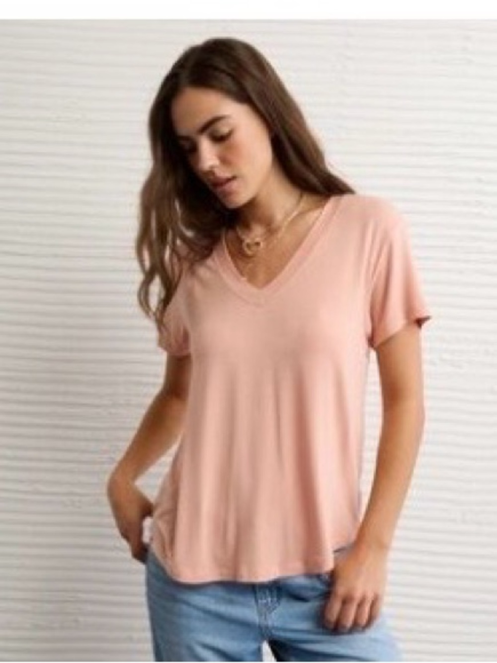 American Eagle Outfitters Soft & Sexy V-Neck Tee — Orange